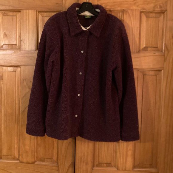 NWOT Vintage Cabela's Sherpa Fleece Snap Top Shacket Size L - Picture 3 of 10